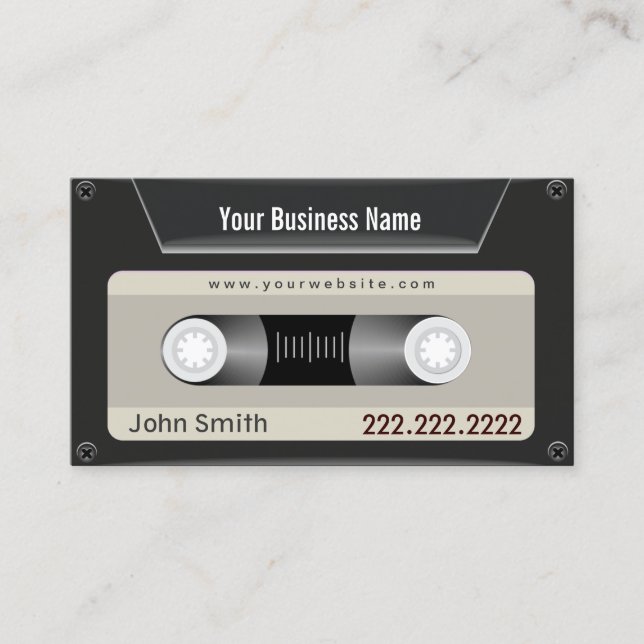 Tarjeta de presentación simple para DJ en cinta (Anverso)