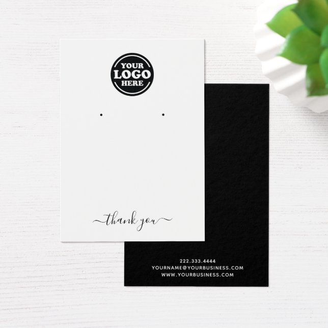 Tarjeta de presentación simple para joyería con lo (Escritorio)