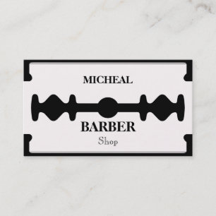 Tarjeta de presentación simple Razor Blade Barber