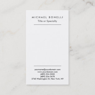 Tarjeta de presentación simple vertical Minimalist
