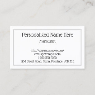 Tarjeta de presentación simple y simple de Manicur