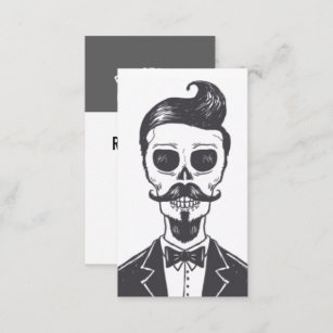 Tarjeta de presentación Skeleton Gentleman Barber