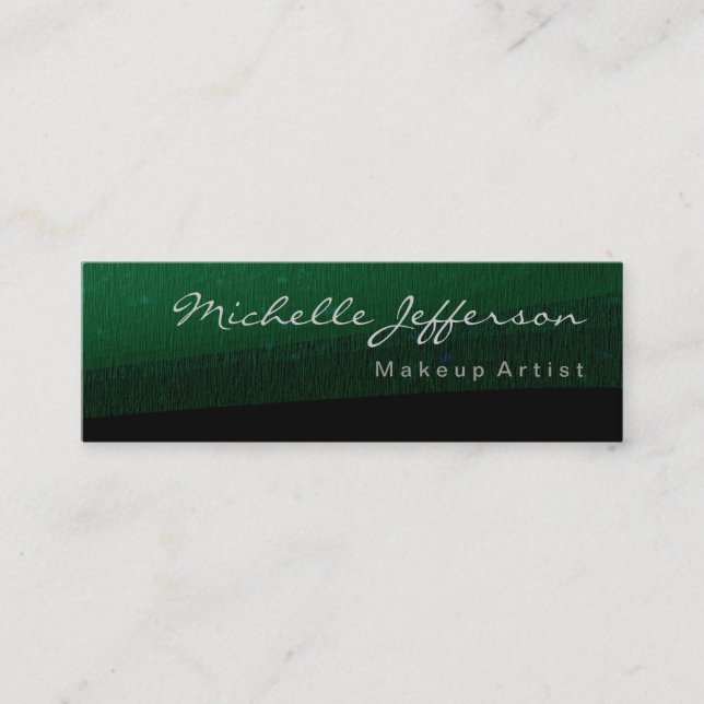 Tarjeta de presentación Skinny Moderno Green Patte (Anverso)