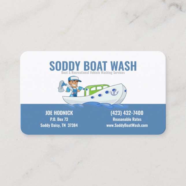 Tarjeta de presentación Soddy Bot Wash (Anverso)