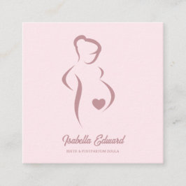 Tarjeta De Presentación Soft Pink Maternity Doula Identity Illustration