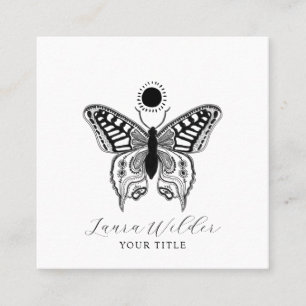 Tarjeta De Presentación Sol elegante de mariposa