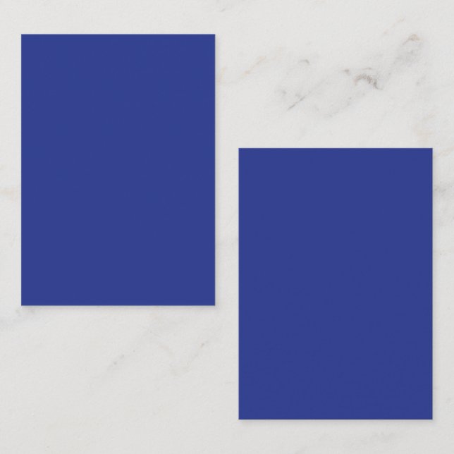 Tarjeta De Presentación Solid Deep Blue Backdrop | Bold Minimalist Design (Anverso / Reverso)