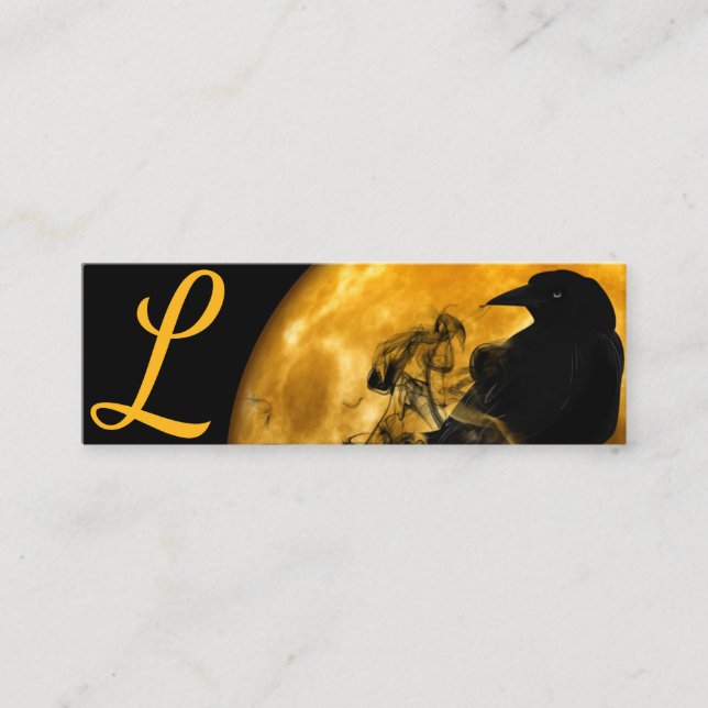 Tarjeta De Presentación Spooky Halloween Raven Moon Black Gothsite (Anverso)