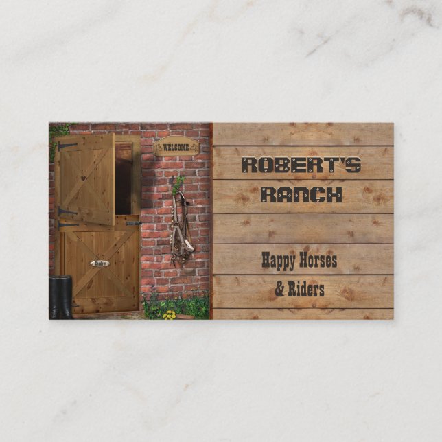 Tarjeta de presentación Stable Ranch (Anverso)