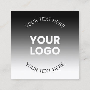 Tarjeta De Presentación Su logotipo   Moderno degradado en blanco y negro 