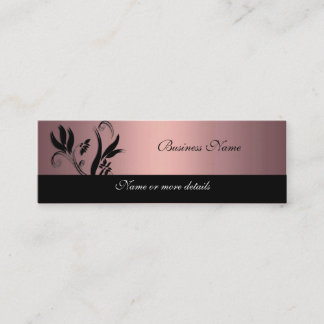 Tarjeta de presentación suave rosa negro floral de
