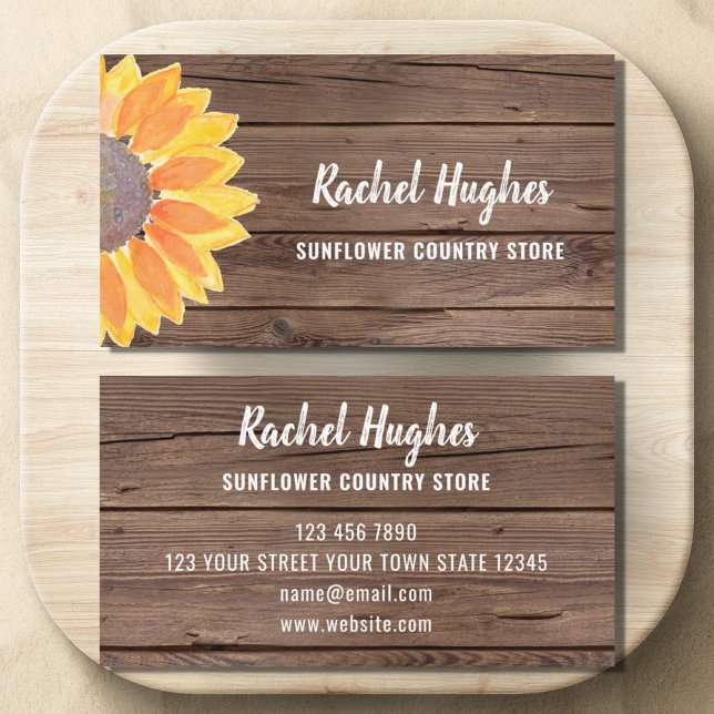Tarjeta de presentación Sunflower Barn Wood (Subido por el creador)