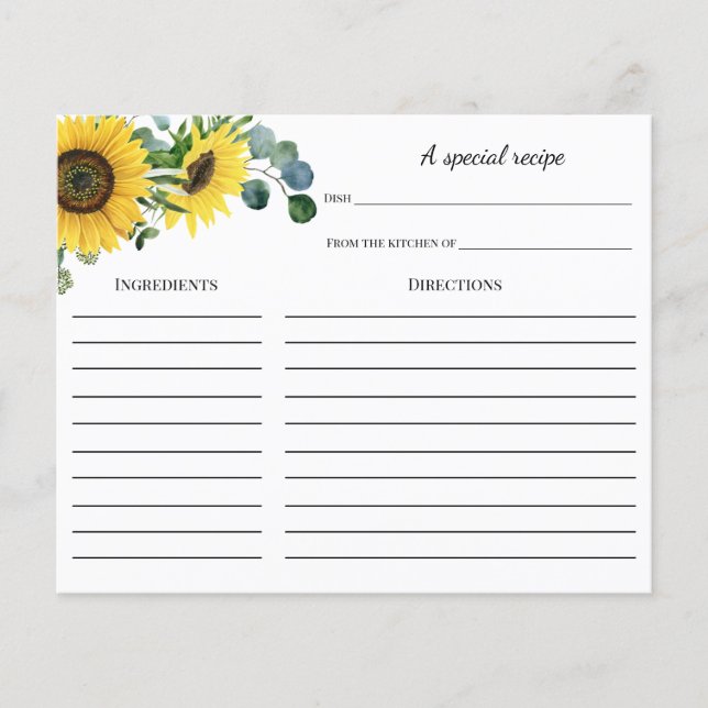 Tarjeta de presentación Sunflower Bee Bridal Showe (Anverso)