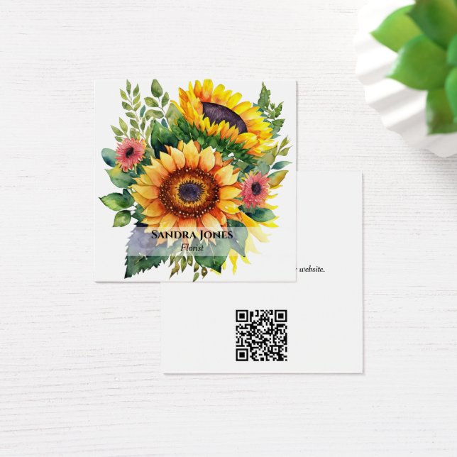 Tarjeta de presentación Sunflower Watercolor - bla (Escritorio)