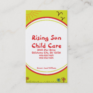 Tarjeta de presentación Sunshine Child Care