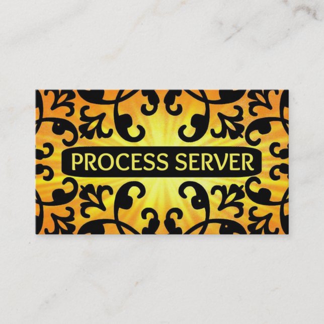 Tarjeta de presentación Sunshine Damask de Process (Anverso)