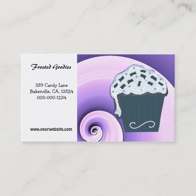 Tarjeta de presentación Swirl Purple and Blue Cupa (Anverso)