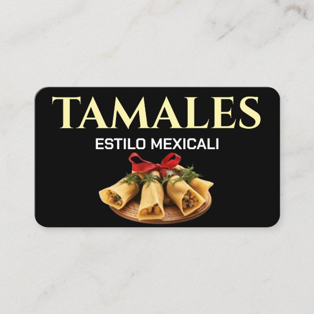 Tarjeta de presentación Tamales Estilo Mexicali (Anverso)