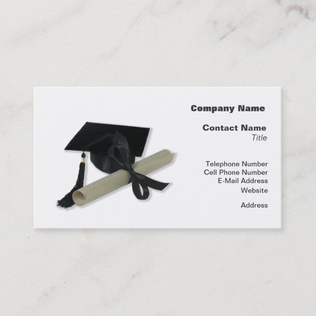 Tarjeta De Presentación Tapón de Diploma y Graduación (Mortar Board) (Anverso)