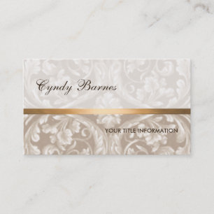 Tarjeta de presentación Taupe Renaissance Damask