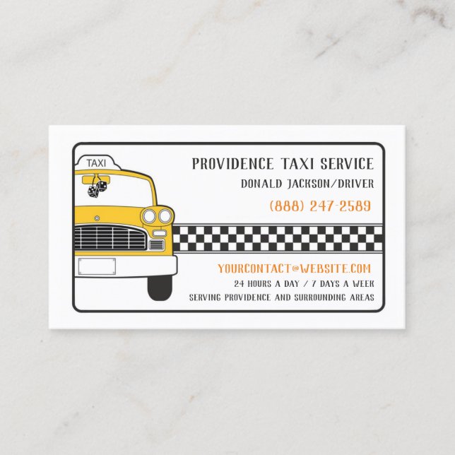 Tarjeta de presentación Taxi Amarillo (Anverso)