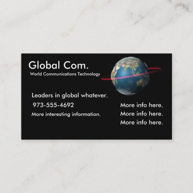 Tarjeta De Presentación Tecnología de las comunicaciones del mundo (Anverso)