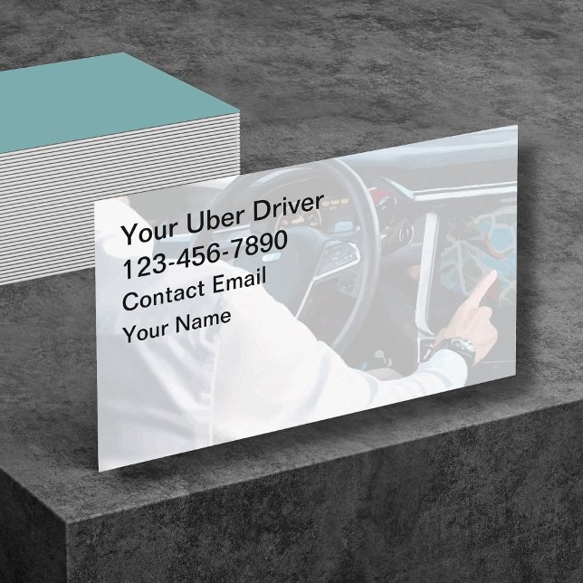 Tarjeta De Presentación Tema simple para conductores de Uber de solicitud  (Subido por el creador)