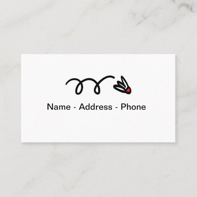 Tarjeta de presentación temática de Badminton (Anverso)