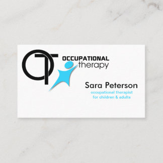 Tarjeta De Presentación Terapia profesional - OT - azul de cielo negro