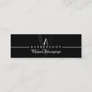 Tarjeta De Presentación Tienda de Barbería Razor negra pequeña