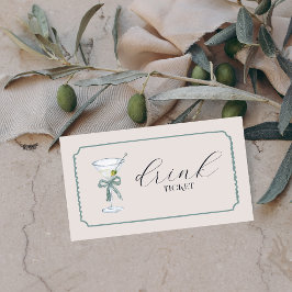 Tarjeta De Presentación Tini Bit mayor | Billete temático Martini para beb