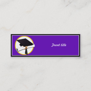 Tarjeta De Presentación Título de graduación con Diploma - Fondo púrpura