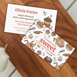 Tarjeta De Presentación Trajes dulces Pasteles Niños Contacto de Playdate