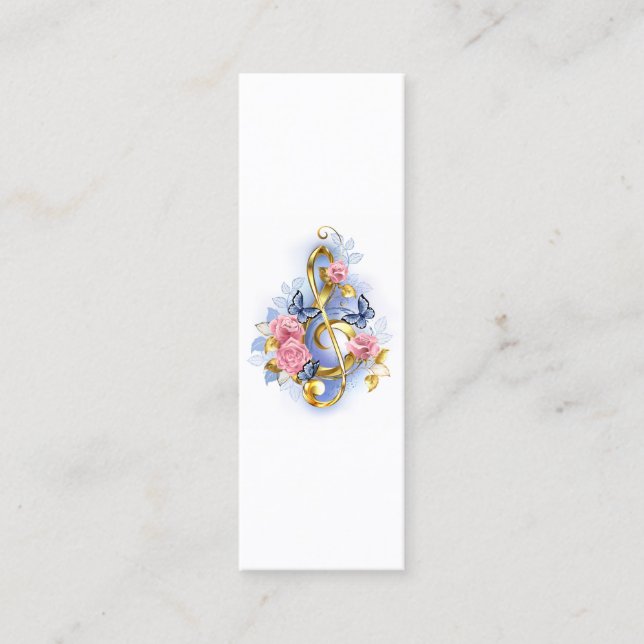 Tarjeta De Presentación Treble arrecife con rosas rosas rosas rosas (Anverso)