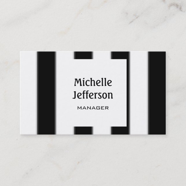 Tarjeta de presentación Trendy Black White Pattern (Anverso)