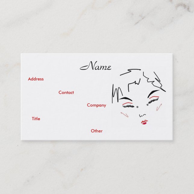 Tarjeta de presentación Trendy III para artista (Anverso)