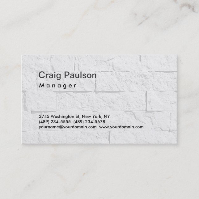 Tarjeta de presentación Trendy Wall Brick Pattern  (Anverso)