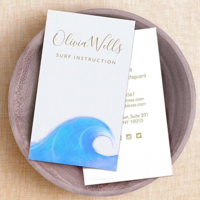 Tarjeta de presentación Tropical Blue Ocean Surf W (Subido por el creador)