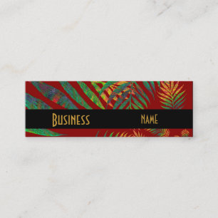 Tarjeta de Presentación Tropical Rojo Helechos Del