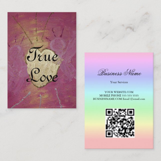 Tarjeta De Presentación True Love Angel QR-Code (Anverso / Reverso)