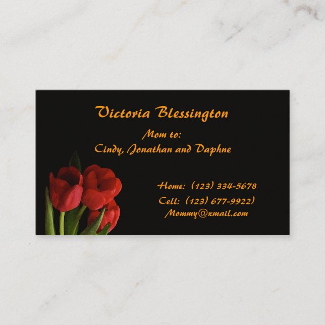 Tarjeta De Presentación Tulip Mommy (Anverso)