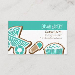 Tarjeta de presentación turquesa Cookie Baking