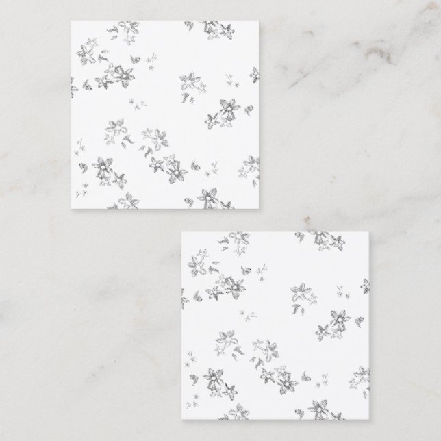 Tarjeta De Presentación una foto en blanco y negro de copos de nieve (Anverso / Reverso)