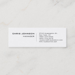 Tarjeta de presentación única del gerente blanco n