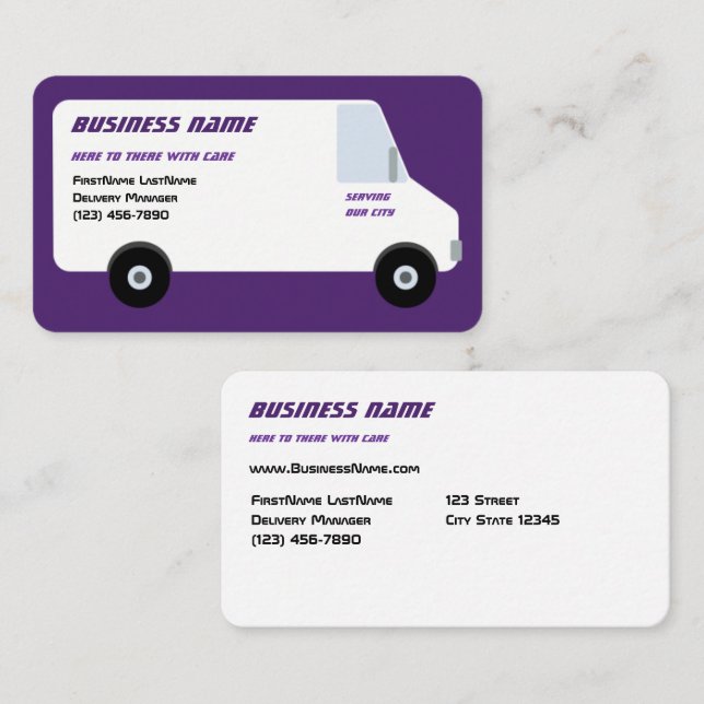 Tarjeta de presentación Van Purple (Anverso / Reverso)