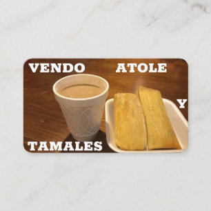 Tarjeta de presentación Vendo Atole y tamales
