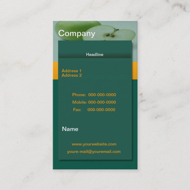 Tarjeta de presentación verde Apple (Anverso)