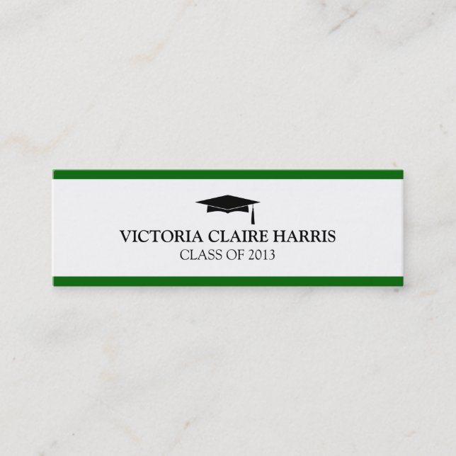 Tarjeta de presentación verde del casquillo de la (Anverso)
