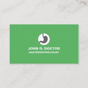 Tarjeta de presentación verde gastrología o gastro