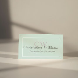 Tarjeta de presentación verde Minimalista profesio